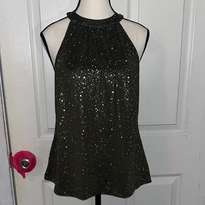 SHEIN green Sparkle Halter Top